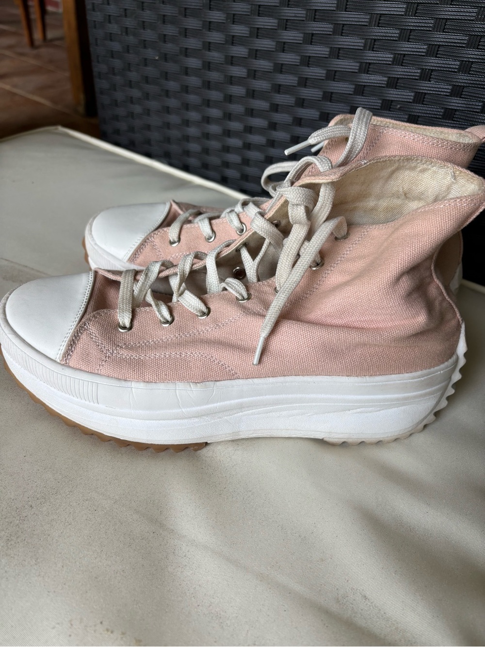 Canvas high top sneakers